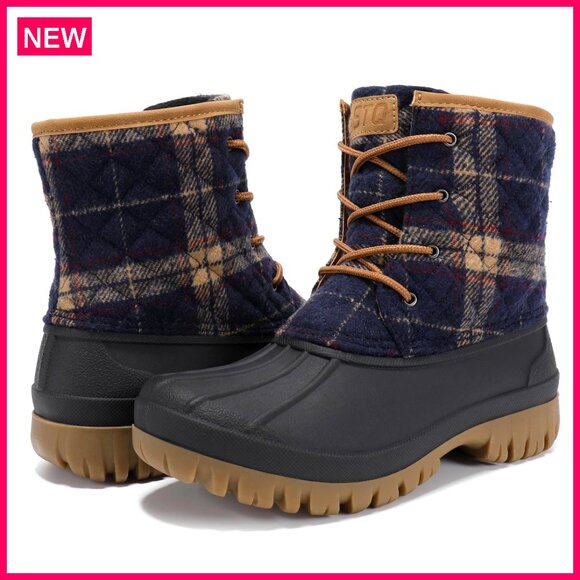 Waterproof Snow Boots with Side Zipper Micro-Fleece Lined Winter Ankle Boots